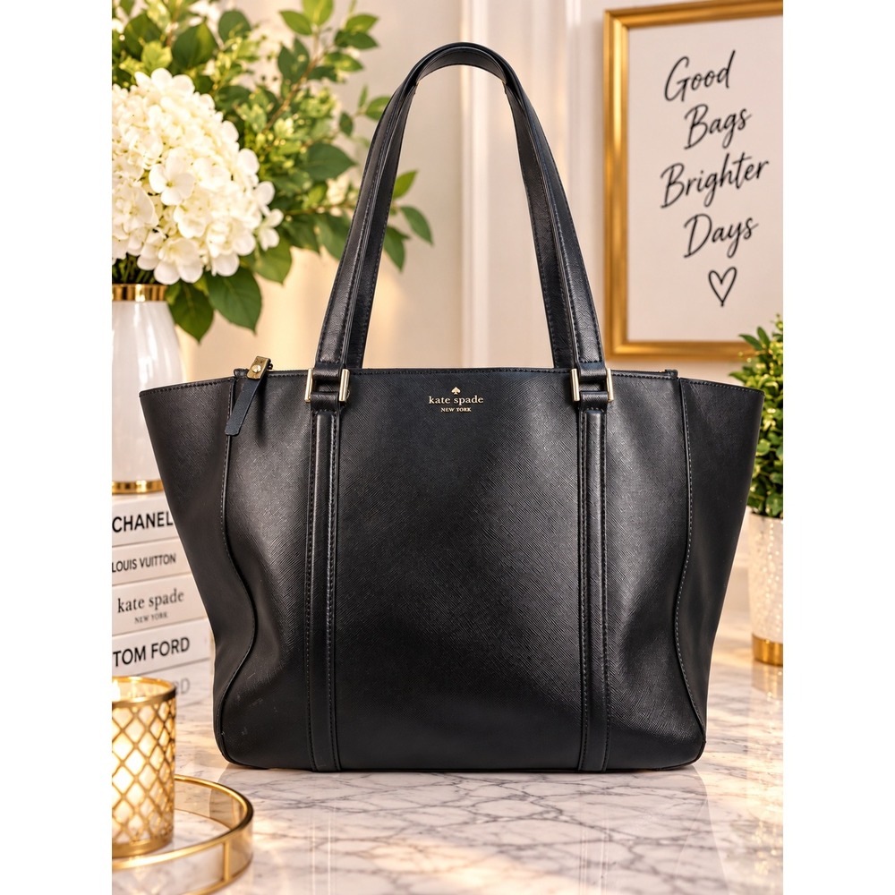 Kate Spade Newbury Lane Briar Tote Black Saffiano Leather WKRU3464
